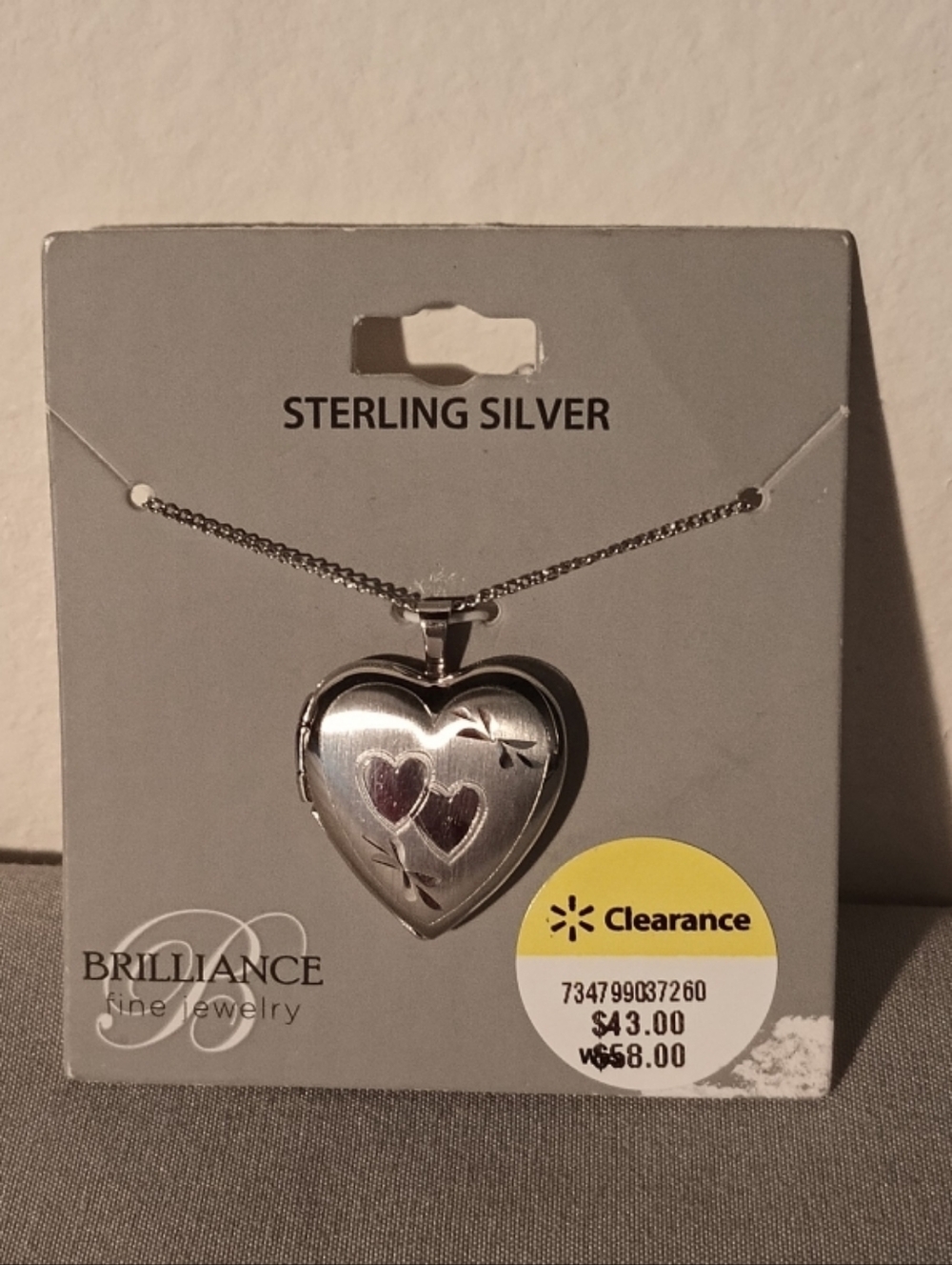Brilliance Fine Jewelry Sterling Silver Heart Locket Necklace
